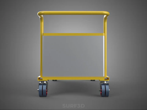 AIRPORT BAGGAGE UTILITY FLATBED CARGO TRANSPORT CART TROLLEY BAG 3D Model