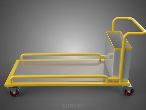 AIRPORT BAGGAGE UTILITY FLATBED CARGO TRANSPORT CART TROLLEY BAG 3D Model
