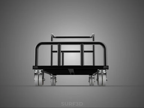 LUGGAGE TROLLEY CART HAUL BAGGAGE AIRPORT HOTEL TERMINAL OFFICE 3D Model