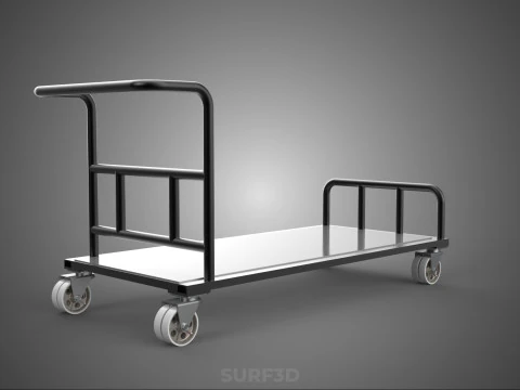 LUGGAGE TROLLEY CART HAUL BAGGAGE AIRPORT HOTEL TERMINAL OFFICE 3D Model