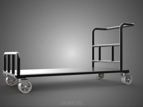 LUGGAGE TROLLEY CART HAUL BAGGAGE AIRPORT HOTEL TERMINAL OFFICE 3D Model
