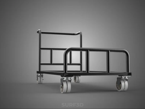 LUGGAGE TROLLEY CART HAUL BAGGAGE AIRPORT HOTEL TERMINAL OFFICE 3D Model