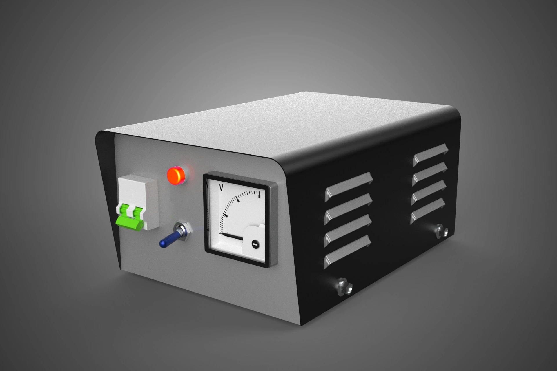 ELECTRIC CONTROL BOX VOLTMETER REGULATOR CONTROLLER PANEL DYNAMO 3D Model .c4d .max .obj .3ds .fbx .stl .blend 