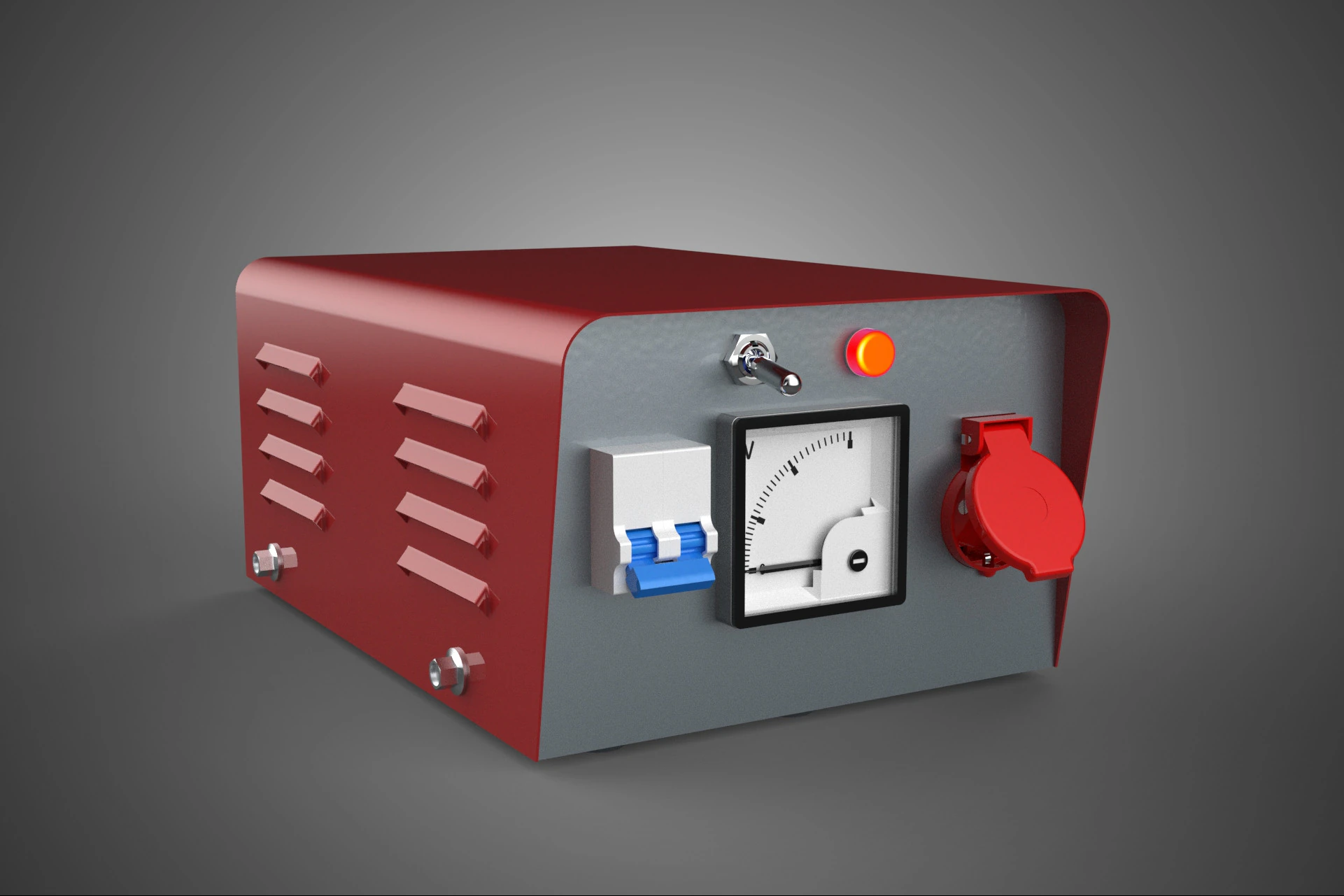 ELECTRICAL POWER SUPPLY CONTROL PANEL SOCKET REGULATOR OUTLET VA 3D Model .c4d .max .obj .3ds .fbx .stl .blend 