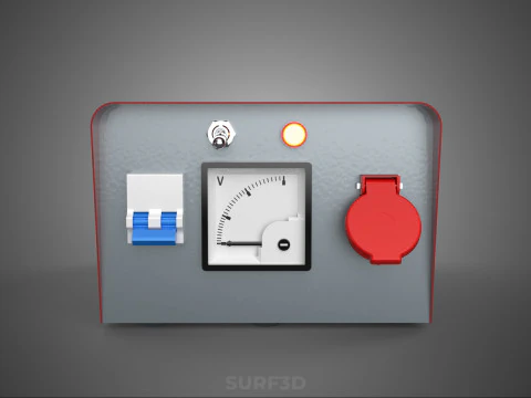 ELECTRICAL POWER SUPPLY CONTROL PANEL SOCKET REGULATOR OUTLET VA 3D Model