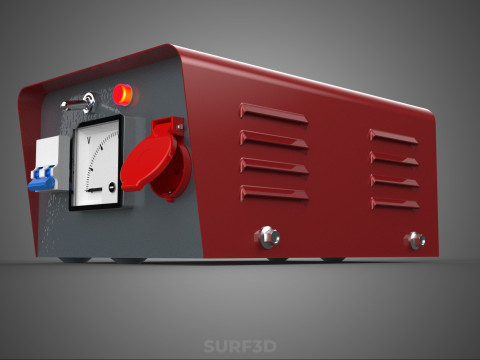 विद्युत विद्युत आपूर्ति नियंत्रण पैनल सॉकेट नियामक आउटलेट वीए 3D मॉडल