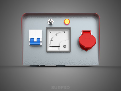 विद्युत विद्युत आपूर्ति नियंत्रण पैनल सॉकेट नियामक आउटलेट वीए 3D मॉडल