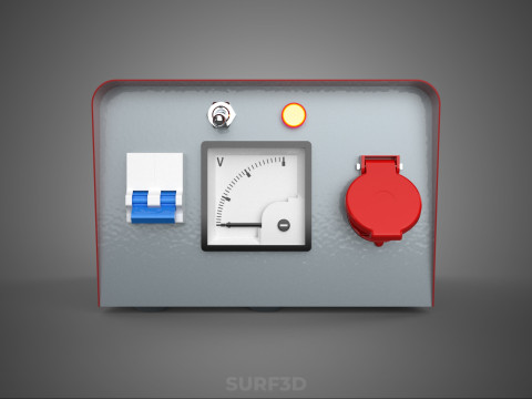 विद्युत विद्युत आपूर्ति नियंत्रण पैनल सॉकेट नियामक आउटलेट वीए 3D मॉडल