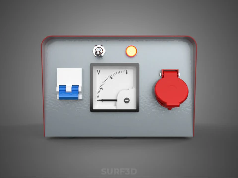 ELECTRICAL POWER SUPPLY CONTROL PANEL SOCKET REGULATOR OUTLET VA 3D Model