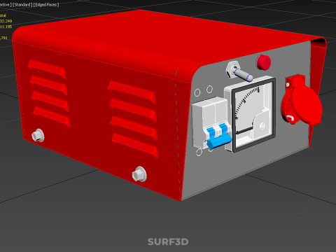 विद्युत विद्युत आपूर्ति नियंत्रण पैनल सॉकेट नियामक आउटलेट वीए 3D मॉडल