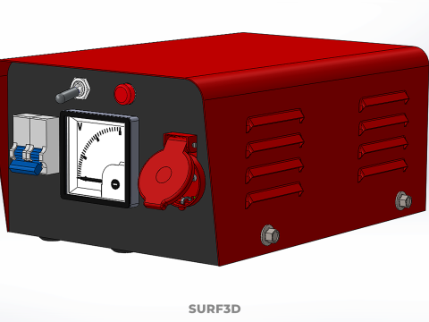 विद्युत विद्युत आपूर्ति नियंत्रण पैनल सॉकेट नियामक आउटलेट वीए 3D मॉडल