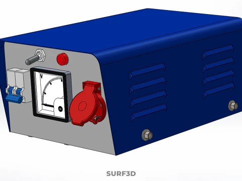 TRANSFORMER CONTROL PANEL VOLTAGE REGULATOR BOX AC DC POWER PSU 3D Model