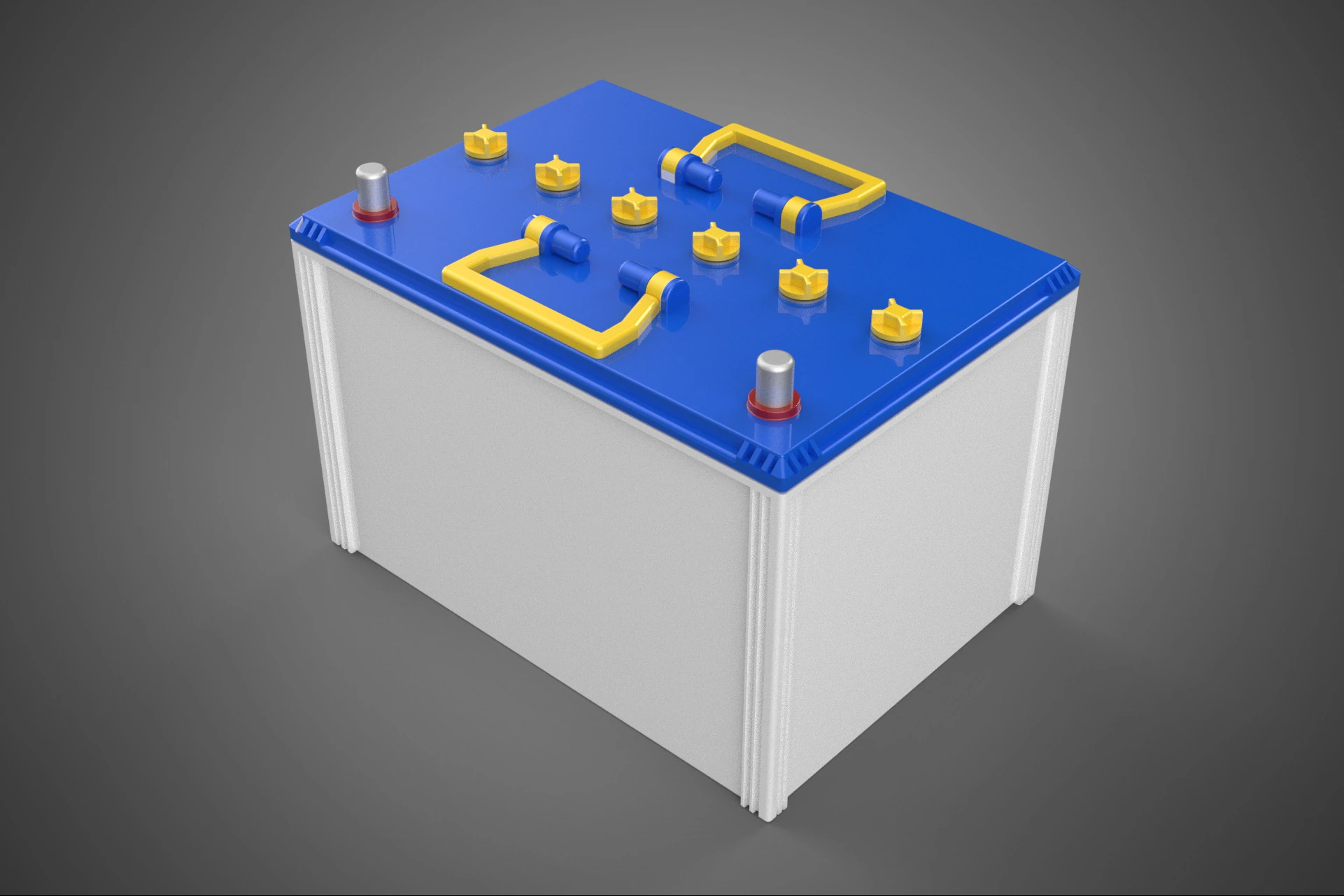 STANDARD BLUE WHITE ACCU BATTERY ACCUMULATOR VEHICLE VOLT POWER 3D Model .c4d .max .obj .3ds .fbx .stl .blend