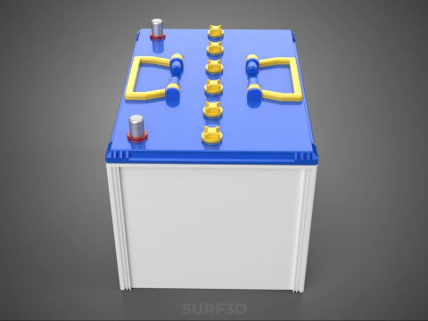 STANDARD BLUE WHITE ACCU BATTERY ACCUMULATOR VEHICLE VOLT POWER 3D Model