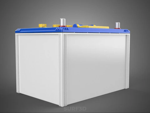 STANDARD BLUE WHITE ACCU BATTERY ACCUMULATOR VEHICLE VOLT POWER 3D Model