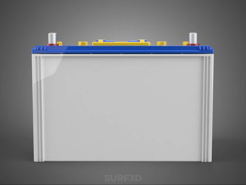 STANDARD BLUE WHITE ACCU BATTERY ACCUMULATOR VEHICLE VOLT POWER 3D Model