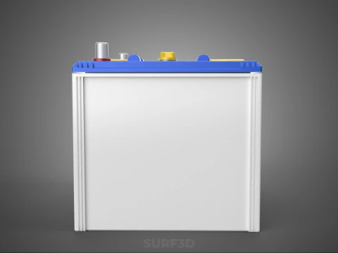 STANDARD BLUE WHITE ACCU BATTERY ACCUMULATOR VEHICLE VOLT POWER 3D Model