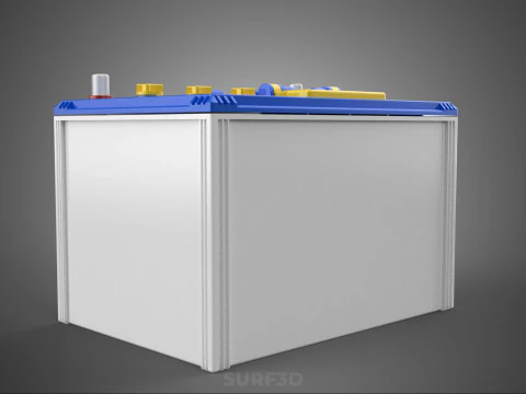 STANDARD BLUE WHITE ACCU BATTERY ACCUMULATOR VEHICLE VOLT POWER 3D Model