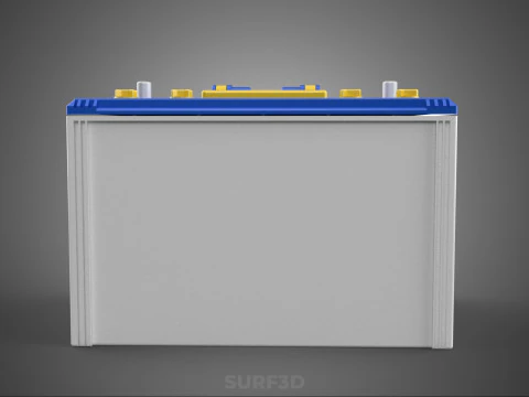 STANDARD BLUE WHITE ACCU BATTERY ACCUMULATOR VEHICLE VOLT POWER 3D Model