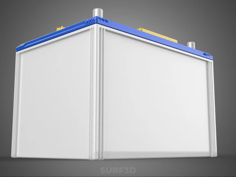 STANDARD BLUE WHITE ACCU BATTERY ACCUMULATOR VEHICLE VOLT POWER 3D Model