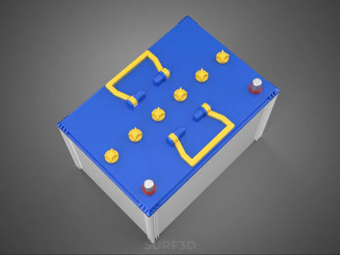 STANDARD BLUE WHITE ACCU BATTERY ACCUMULATOR VEHICLE VOLT POWER 3D Model