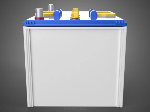 STANDARD BLUE WHITE ACCU BATTERY ACCUMULATOR VEHICLE VOLT POWER 3D Model