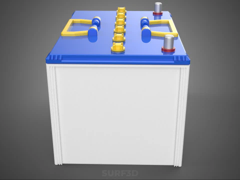 STANDARD BLUE WHITE ACCU BATTERY ACCUMULATOR VEHICLE VOLT POWER 3D Model