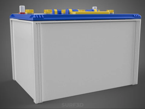 STANDARD BLUE WHITE ACCU BATTERY ACCUMULATOR VEHICLE VOLT POWER 3D Model
