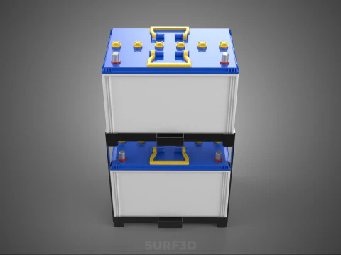 STACKED RACK BRACKET HOLDER CASE MOUNT ACCU BATTERY ACCUMULATOR 3D Model
