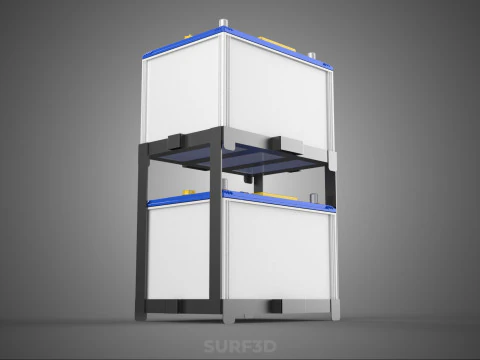 STACKED RACK BRACKET HOLDER CASE MOUNT ACCU BATTERY ACCUMULATOR 3D Model