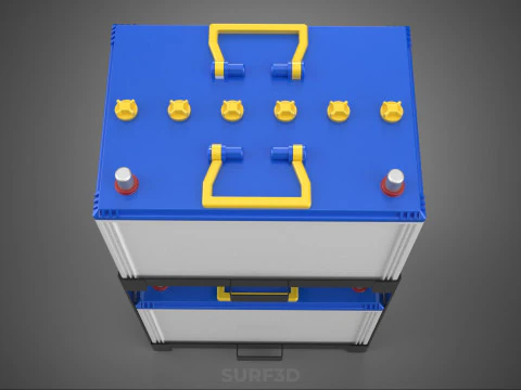 STACKED RACK BRACKET HOLDER CASE MOUNT ACCU BATTERY ACCUMULATOR 3D Model