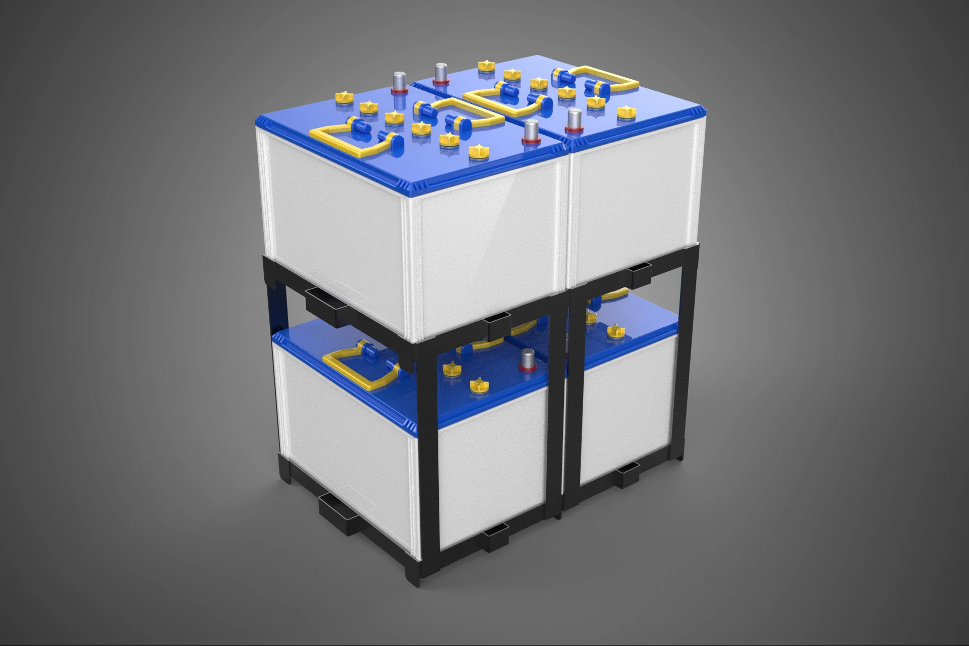 STACK TRAY RACK BRACKET HOLDER MOUNT ACCU BATTERY ACCUMULATOR DC 3D Model .c4d .max .obj .3ds .fbx .stl .blend