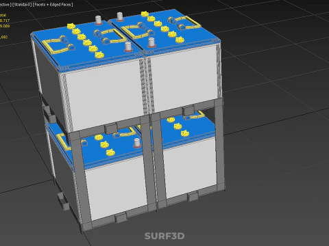 STACK TRAY RACK BRACKET HOLDER MOUNT ACCU BATTERY ACCUMULATOR DC 3D Model