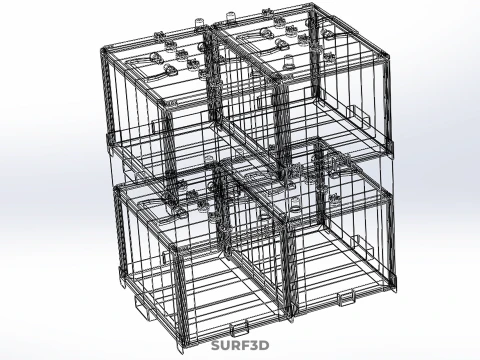 STACK TRAY RACK BRACKET HOLDER MOUNT ACCU BATTERY ACCUMULATOR DC 3D Model