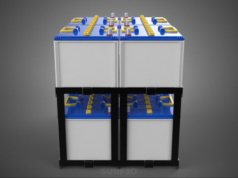 SERIA ARRAY R&Oacute;WNOLEGŁY ZESTAW AKUMULATOR&Oacute;W TACA MONTAŻ WSPORNIKA W SKOKU Model 3D