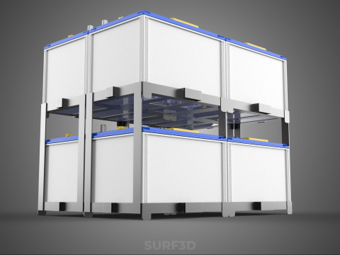 SERIA ARRAY R&Oacute;WNOLEGŁY ZESTAW AKUMULATOR&Oacute;W TACA MONTAŻ WSPORNIKA W SKOKU Model 3D