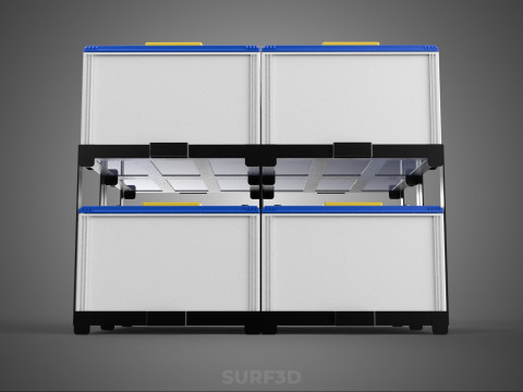 SERIA ARRAY R&Oacute;WNOLEGŁY ZESTAW AKUMULATOR&Oacute;W TACA MONTAŻ WSPORNIKA W SKOKU Model 3D
