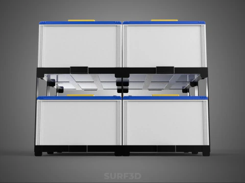 ARRAY SERIES PARALLEL ACCU BATTERY STACK TRAY RACK BRACKET MOUNT 3D Model