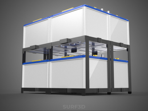 SERIA ARRAY R&Oacute;WNOLEGŁY ZESTAW AKUMULATOR&Oacute;W TACA MONTAŻ WSPORNIKA W SKOKU Model 3D