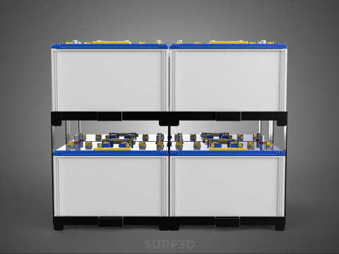 SERIA ARRAY R&Oacute;WNOLEGŁY ZESTAW AKUMULATOR&Oacute;W TACA MONTAŻ WSPORNIKA W SKOKU Model 3D