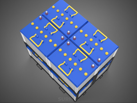 SERIA ARRAY R&Oacute;WNOLEGŁY ZESTAW AKUMULATOR&Oacute;W TACA MONTAŻ WSPORNIKA W SKOKU Model 3D