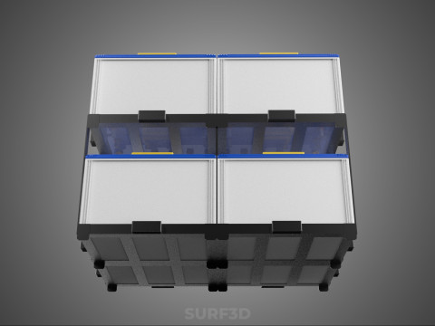 SERIA ARRAY R&Oacute;WNOLEGŁY ZESTAW AKUMULATOR&Oacute;W TACA MONTAŻ WSPORNIKA W SKOKU Model 3D