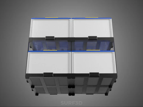 ARRAY SERIES PARALLEL ACCU BATTERY STACK TRAY RACK BRACKET MOUNT 3D Model