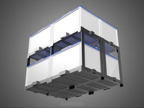 ARRAY SERIES PARALLEL ACCU BATTERY STACK TRAY RACK BRACKET MOUNT 3D Model