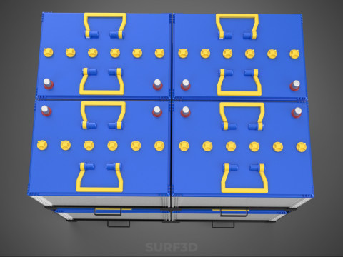 SERIA ARRAY R&Oacute;WNOLEGŁY ZESTAW AKUMULATOR&Oacute;W TACA MONTAŻ WSPORNIKA W SKOKU Model 3D