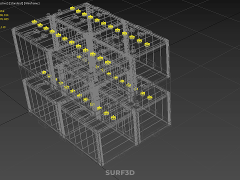 SERIA ARRAY R&Oacute;WNOLEGŁY ZESTAW AKUMULATOR&Oacute;W TACA MONTAŻ WSPORNIKA W SKOKU Model 3D