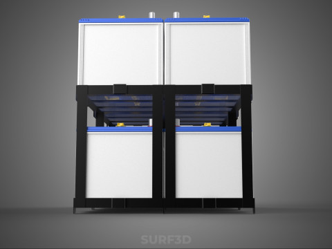 SERIA ARRAY R&Oacute;WNOLEGŁY ZESTAW AKUMULATOR&Oacute;W TACA MONTAŻ WSPORNIKA W SKOKU Model 3D