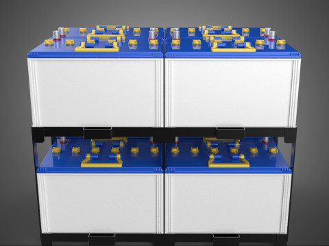 SERIA ARRAY R&Oacute;WNOLEGŁY ZESTAW AKUMULATOR&Oacute;W TACA MONTAŻ WSPORNIKA W SKOKU Model 3D