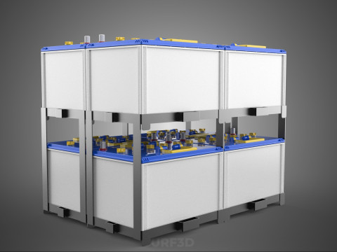 SERIA ARRAY R&Oacute;WNOLEGŁY ZESTAW AKUMULATOR&Oacute;W TACA MONTAŻ WSPORNIKA W SKOKU Model 3D