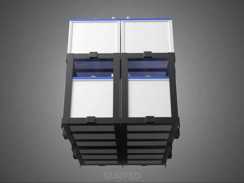 ARRAY SERIES PARALLEL ACCU BATTERY STACK TRAY RACK BRACKET MOUNT 3D Model